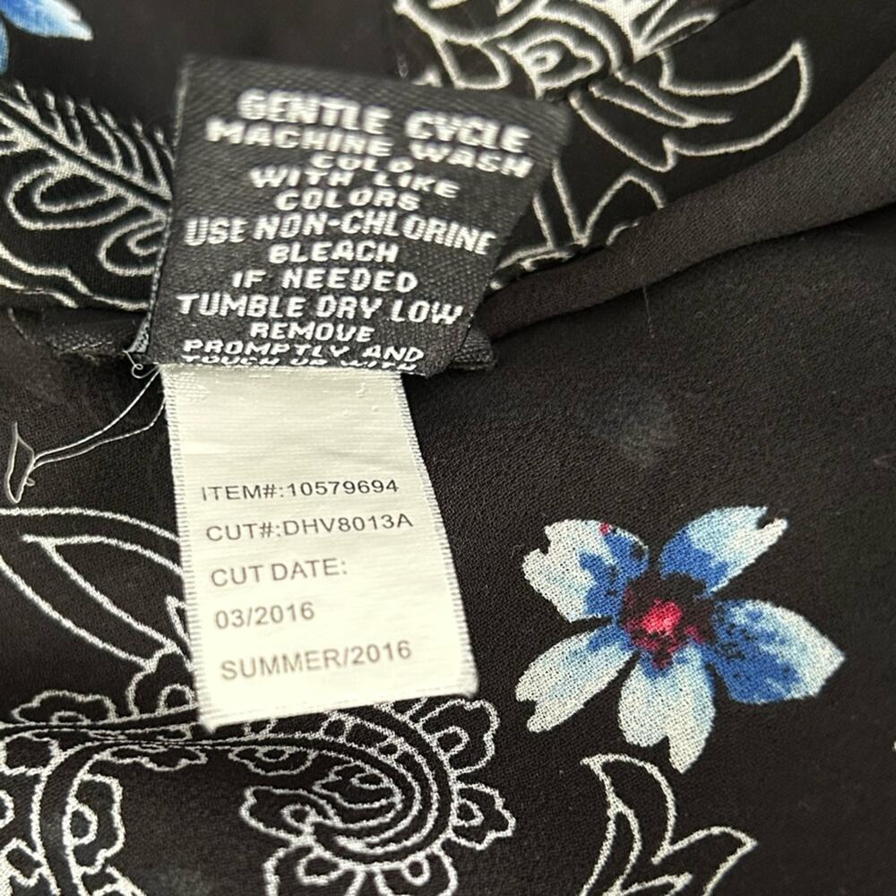 Torrid Black Floral Georgette Sheer Tunic Top High-Low Size 1 - Picture 12 of 15